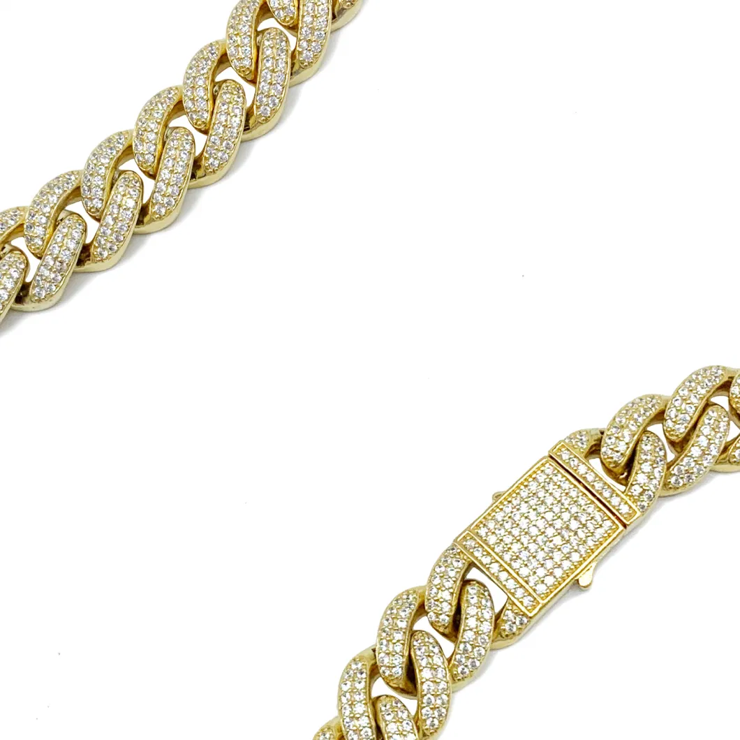 2022 New Hip Hop Iced out Cuban Link Chain Figaro Necklace