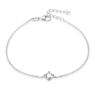 Pulseira de zircônia cúbica esterlina 925 joias femininas pulseiras de prata