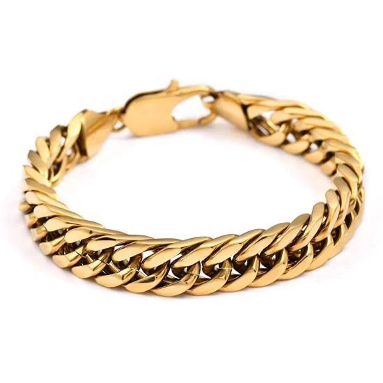 Colar de corrente cubana grossa e grossa para hip hop, homens, mulheres, joias da moda, banhado a ouro 14K